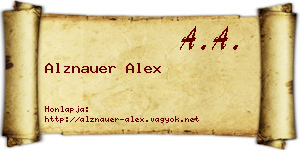 Alznauer Alex névjegykártya